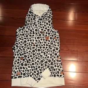 Leopard hooded sweatshirt